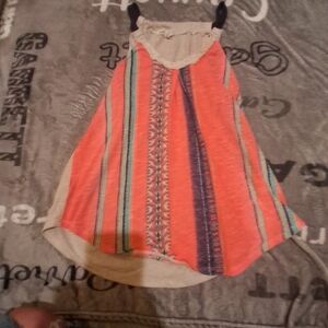 Jolt Orange and Purple Camisole with Geometric Patterns